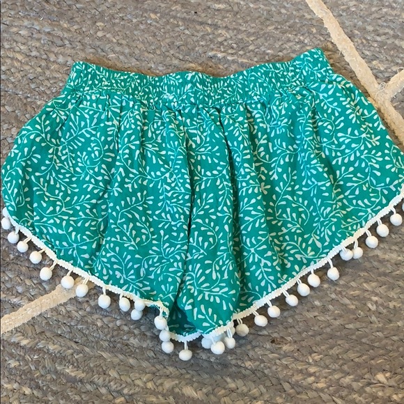 Turquoise Pom Pom shorts - Picture 2 of 2